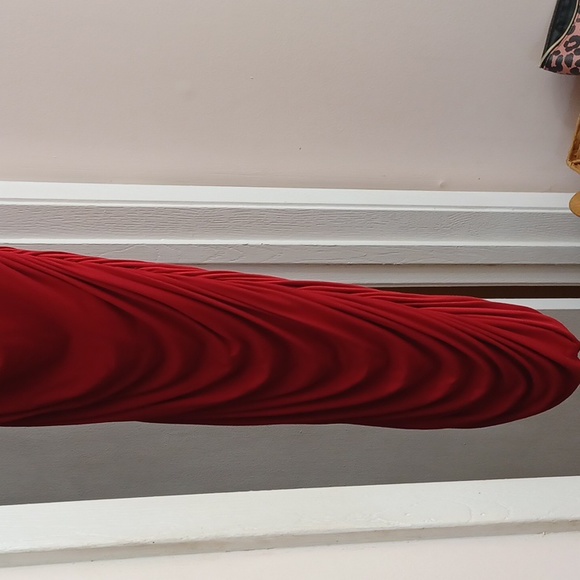 INC Red Ruched Dress - Picture 5 of 6